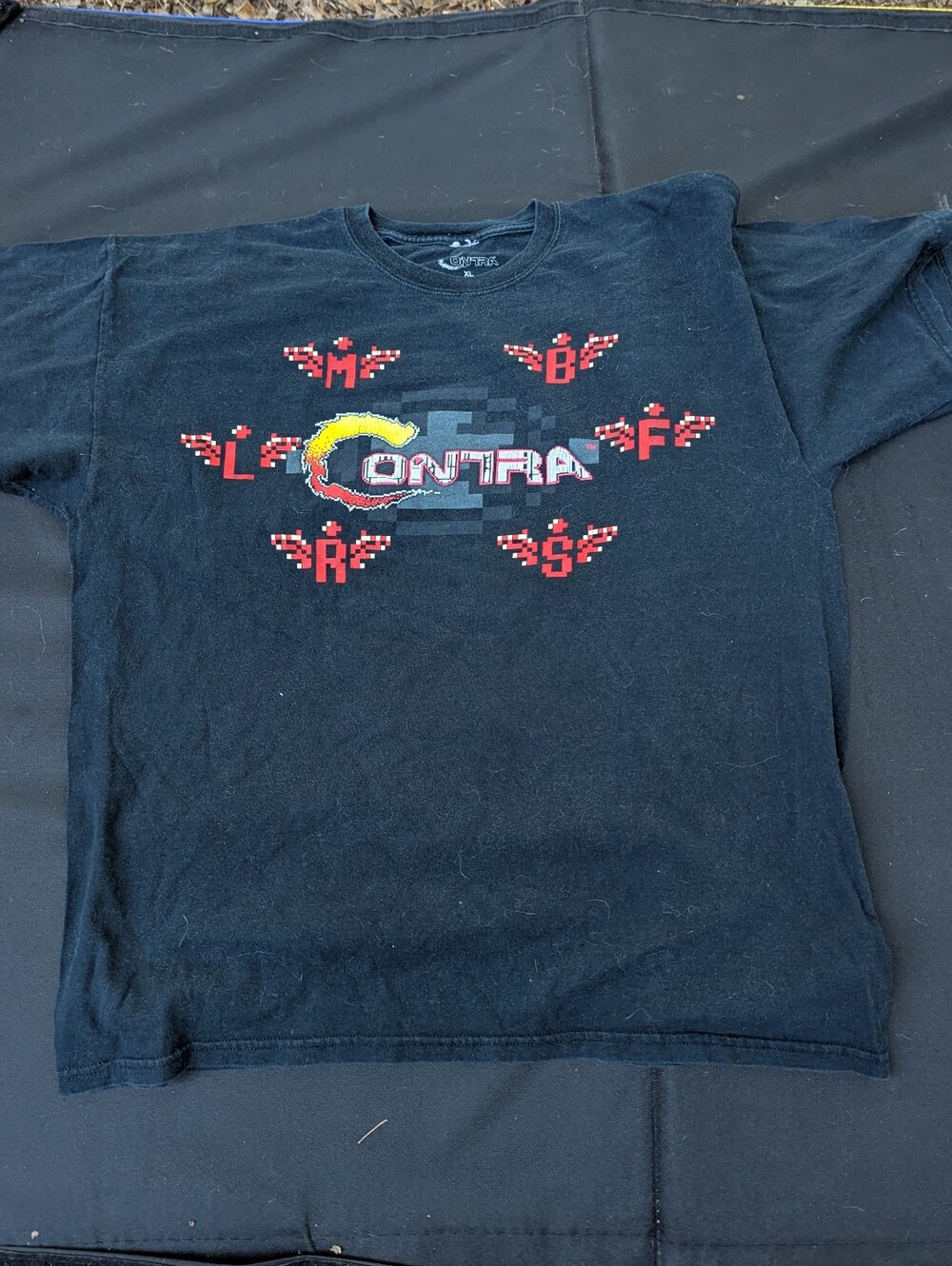 Vintage Contra Video Game T-Shirt Men's XL Black Retro NES 8-Bit Graphic Tee